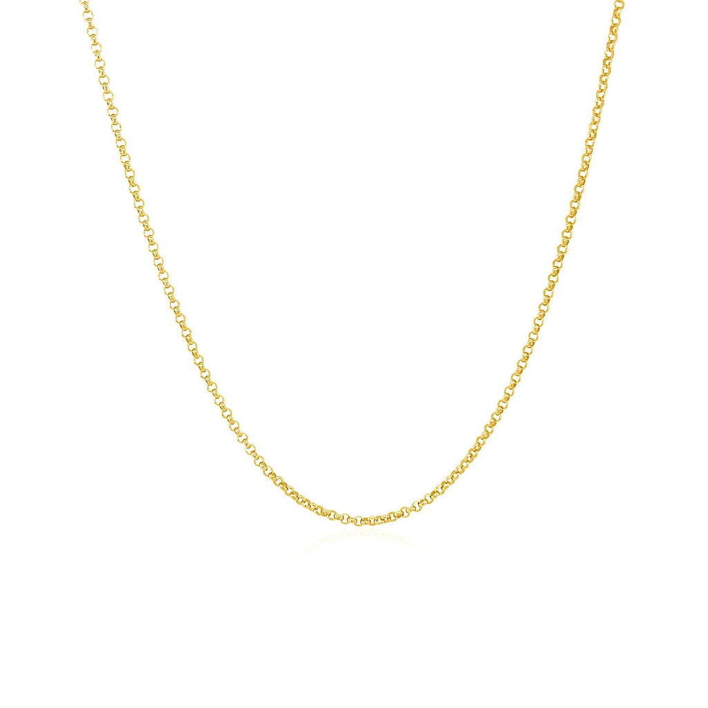 14k Yellow Gold Diamond Cut Rolo Chain (1.10 mm)