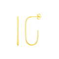14K Yellow Gold J Hoop Earrings