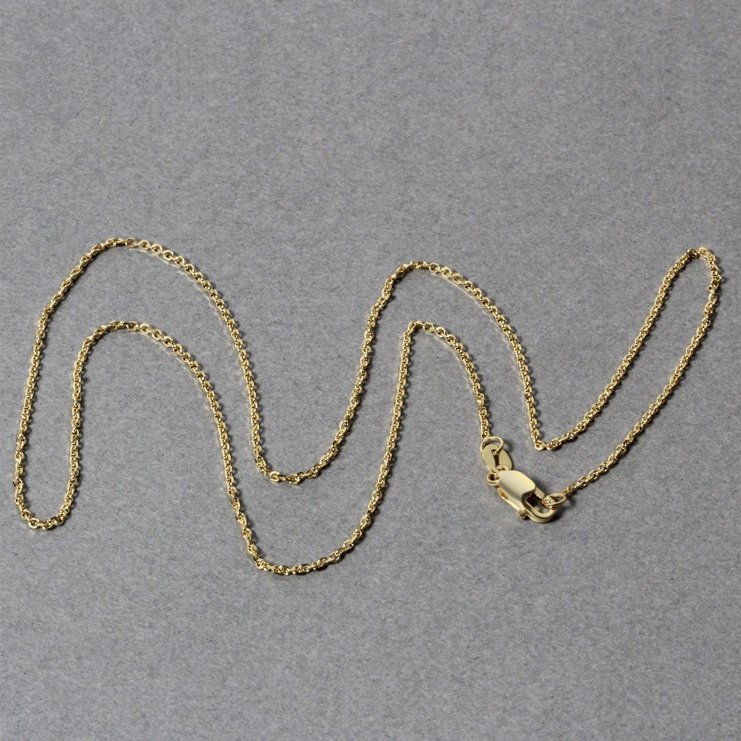 14k Yellow Gold Diamond Cut Cable Link Chain (1.10 mm)