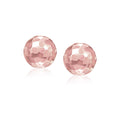 14k Rose Gold Round Faceted Style Stud Earrings(7mm)