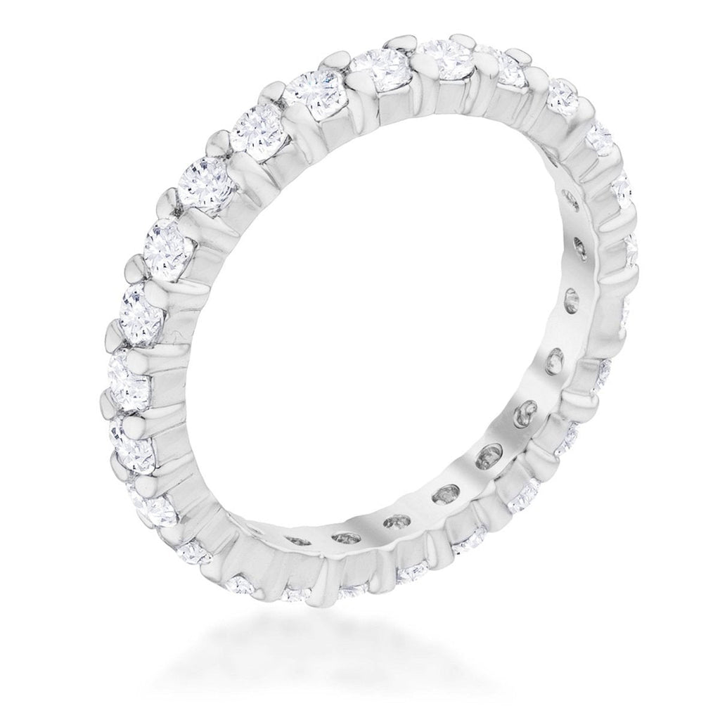 Avera Fitzgerald Cubic Zirconia Eternity Band Ring 5 / Silver
